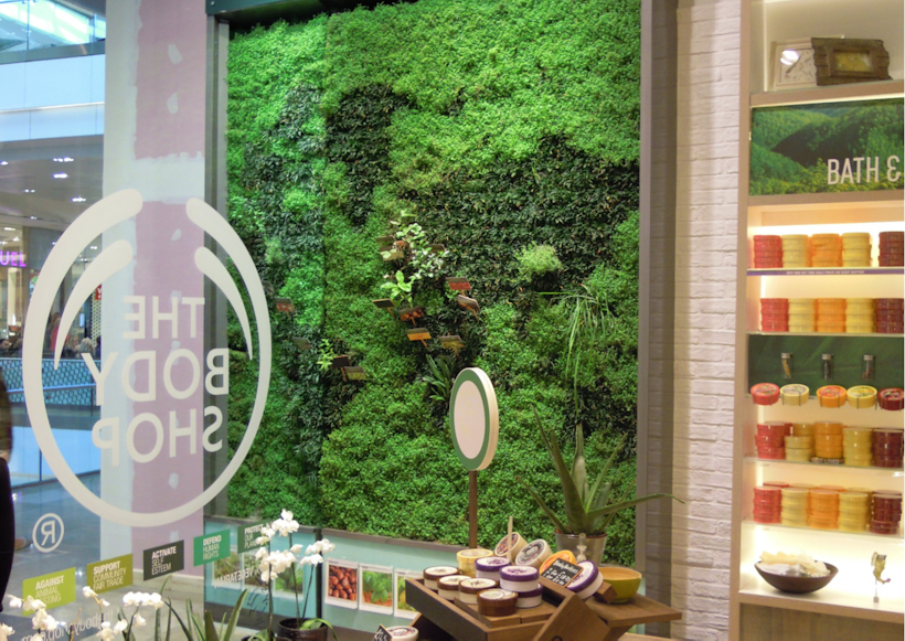 body shop living wall installation